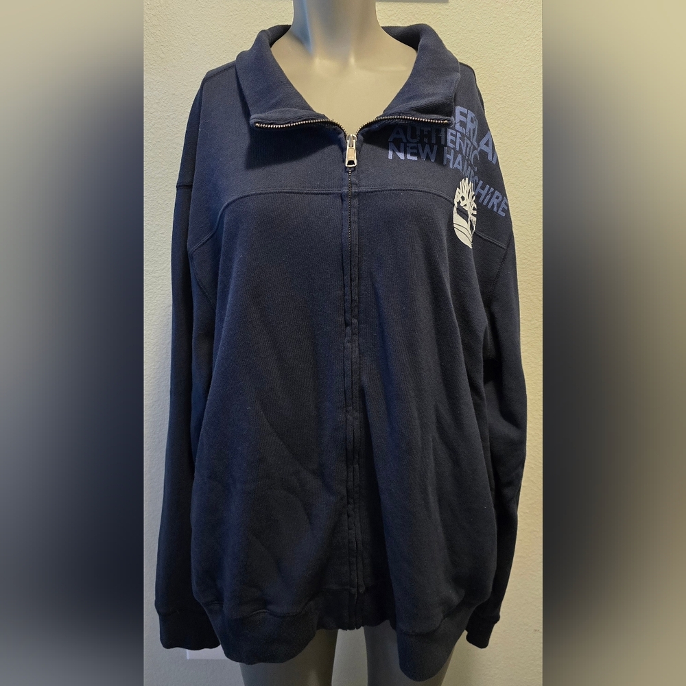 Timberland Full Zip Up Hoodie Size XL Navy Blue Cotton Polyester Blend GUC